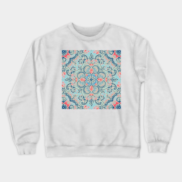 Gypsy Floral in Red & Blue Crewneck Sweatshirt by micklyn